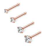 18G CZ Nose Bone Studs 4PCS