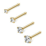 18G CZ Nose Bone Studs 4PCS