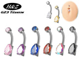 G23 Titanium Water Droplet Zircon Navel Piercing Ombligo