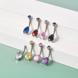 G23 Titanium Water Droplet Zircon Navel Piercing Ombligo