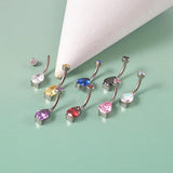 G23 Titanium Water Droplet Zircon Navel Piercing Ombligo