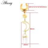 Natural Stone Ear Weights Stainless Steel Saddle Piercing Jewelry