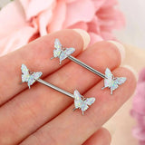 Charm Butterfly Nipple Barbell 14g Colorful NP Animals Jewelry