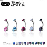 G23 Titanium Belly Button Piercing Zircons Navel Ring