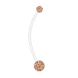 Crystal Ferido Balls Pregnancy Belly Button Ring Retainer 14G 1 1/2Inch