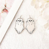 8Pcs Raccoon Charms Ghost Cat Earring Keychain Pendant Necklace DIY