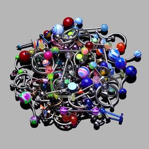 110Pc Surgical Steel Nose Rings Piercing Body Jewelry
