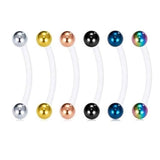 6pc 18mm Bioplast Belly Button Rings 14G Maternity Navel Retainer Set