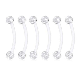 6pc 18mm Bioplast Belly Button Rings 14G Maternity Navel Retainer Set