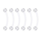 6pc 18mm Bioplast Belly Button Rings 14G Maternity Navel Retainer Set