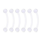 6pc 18mm Bioplast Belly Button Rings 14G Maternity Navel Retainer Set
