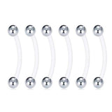 6pc 18mm Bioplast Belly Button Rings 14G Maternity Navel Retainer Set