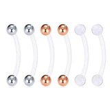 6pc 18mm Bioplast Belly Button Rings 14G Maternity Navel Retainer Set