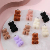 10pcs 21*11MM Velvet Bear Charms Resin Pendant DIY Jewelry Making Accessories