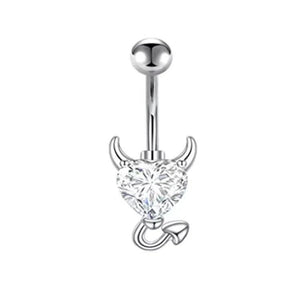 Titanium Belly Button Ring Crystal Navel Heart Style Jewelry