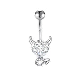 Titanium Belly Button Ring Crystal Navel Heart Style Jewelry