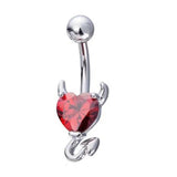 Titanium Belly Button Ring Crystal Navel Heart Style Jewelry
