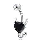 Titanium Belly Button Ring Crystal Navel Heart Style Jewelry