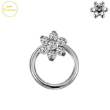 G23 Titanium Zircon Septum Nasal Ring 16G Piercing