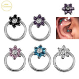 G23 Titanium Zircon Septum Nasal Ring 16G Piercing