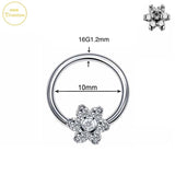 G23 Titanium Zircon Septum Nasal Ring 16G Piercing