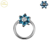 G23 Titanium Zircon Septum Nasal Ring 16G Piercing