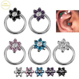 G23 Titanium Zircon Septum Nasal Ring 16G Piercing