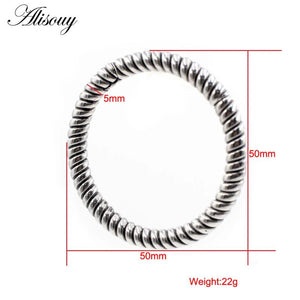 6mm Stainless Steel Ear Hangers Weights Hoop Spring Ear Tunnels Plugs