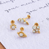 1 Pair Stainless Steel Inner Tooth Screws Gem Lip Stud Ear Bone Piercing