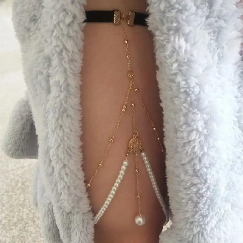 Boho Metal Beaded Chain Thigh Chain For Women