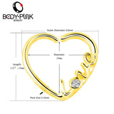 Heart Star Shape Stainless Steel Earrings Nose Lip Tragus Piercing