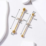 Industrial Barbell Titanium CZ Cross Cartilage Earring