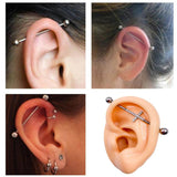 Industrial Barbell Titanium CZ Cross Cartilage Earring