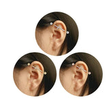 Industrial Barbell Titanium CZ Cross Cartilage Earring