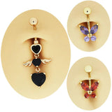 CZ Belly Button Ring Stainless Steel Body Jewelry