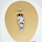 CZ Belly Button Ring Stainless Steel Body Jewelry