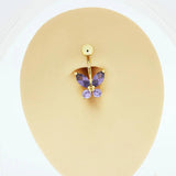 CZ Belly Button Ring Stainless Steel Body Jewelry