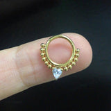 316L Surgical Steel CZ Hinged Segment Earrings Hoop Clicker Nose Ring