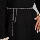Rhinestone Waist Chain Metal Belt for Women
