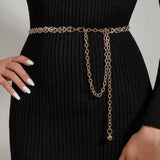 Rhinestone Waist Chain Metal Belt for Women