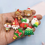 10pcs Christmas Earring Resin Charms DIY Animal Pendants for Jewelry Making