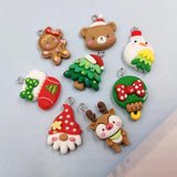 10pcs Christmas Earring Resin Charms DIY Animal Pendants for Jewelry Making