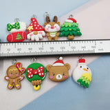 10pcs Christmas Earring Resin Charms DIY Animal Pendants for Jewelry Making