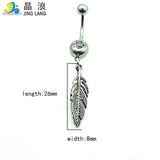 Vintage Leaf Navel Belly Button Ring Surgical Steel Body Jewelry