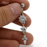 Sweet Stainless Steel Butterfly Flower Belly Button Ring