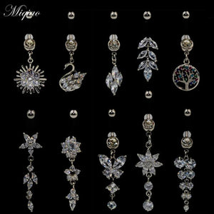 Sweet Stainless Steel Butterfly Flower Belly Button Ring