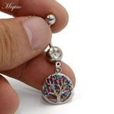 Sweet Stainless Steel Butterfly Flower Belly Button Ring