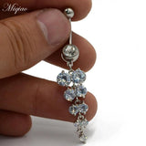 Sweet Stainless Steel Butterfly Flower Belly Button Ring