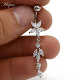 Sweet Stainless Steel Butterfly Flower Belly Button Ring