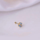 Zircon Water Drop Screw Ball Ear Accessories